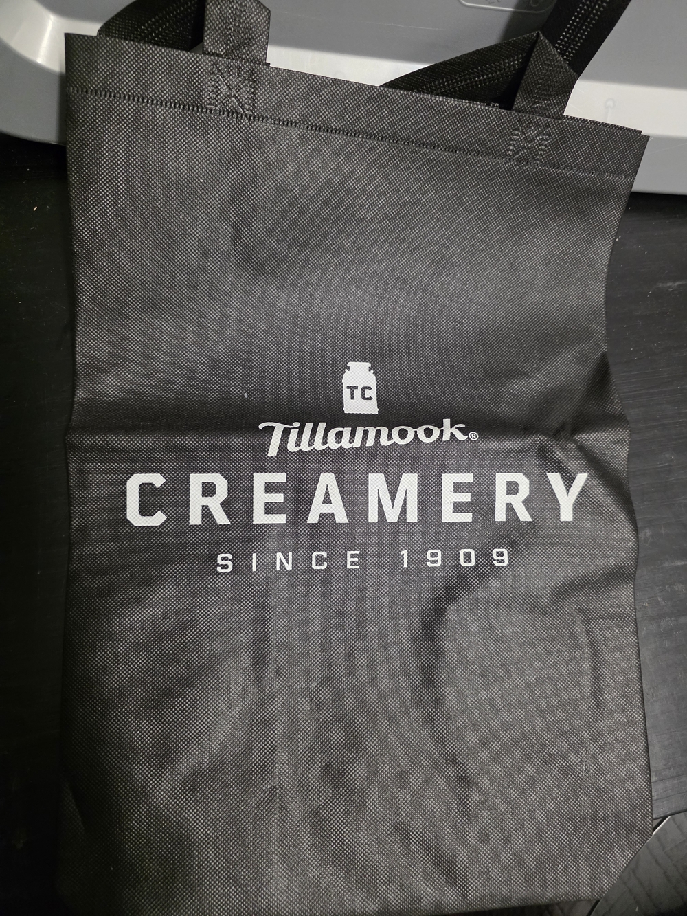 Reusable Black Tote Bag - Tillamook Creamery Logo